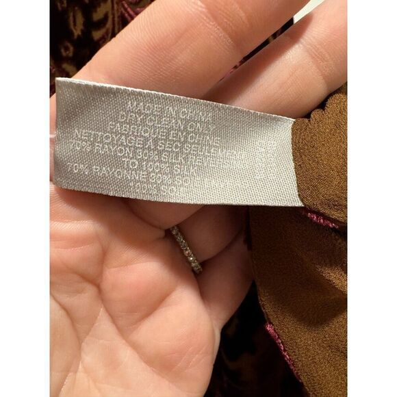 NWT Echo Velour Silk Silk Blend Scarf Wrap Shawl 80x20 Burgundy & Brown - Picture 3 of 7